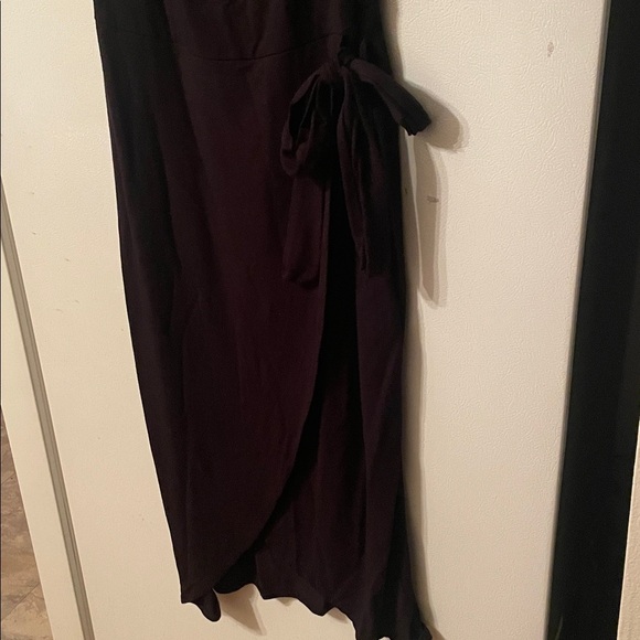 See You Monday XL Black Midi Half Wrap Dress - Picture 3 of 5